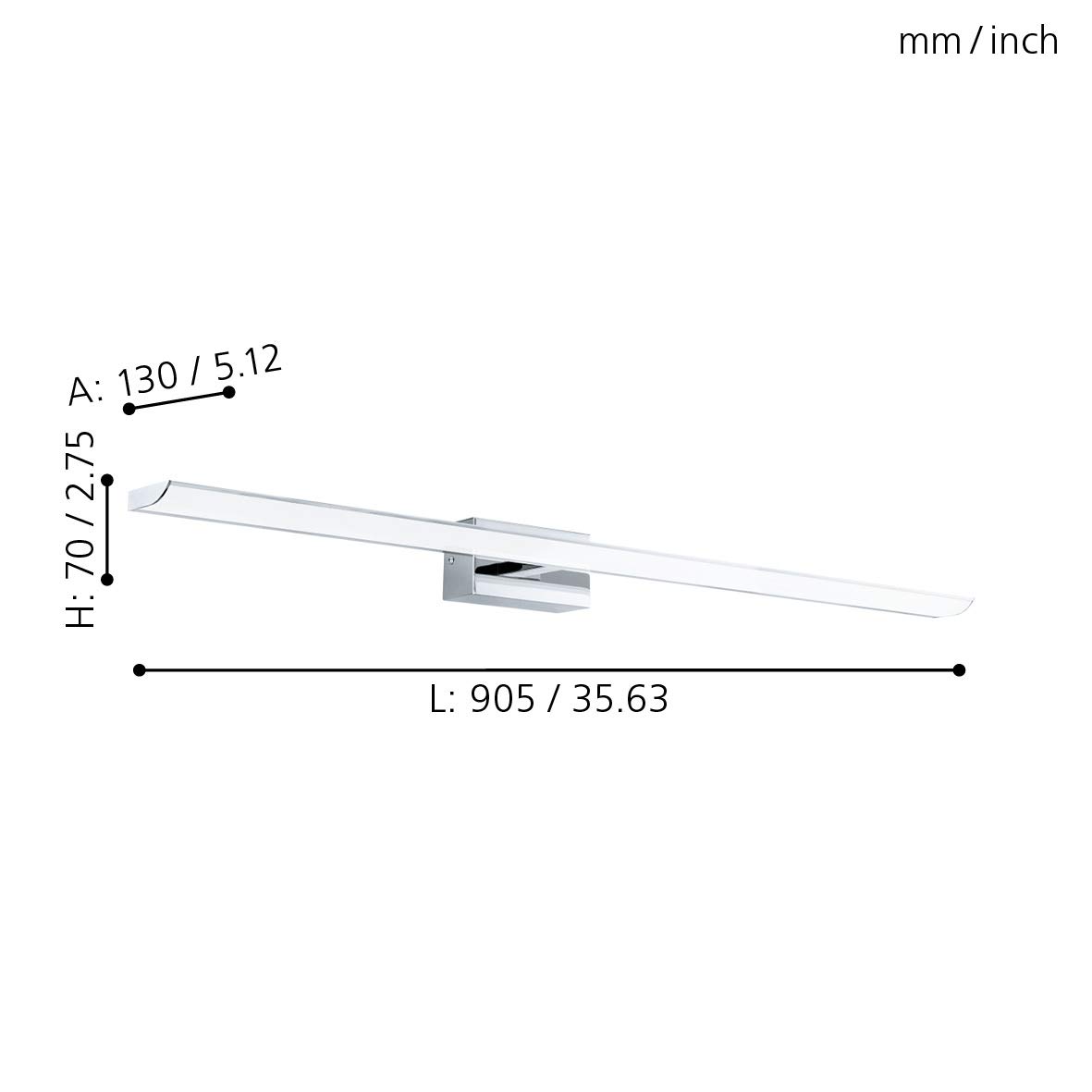 EGLO connect LED Wandlampe Tabiano-C 1 flammige | LED Spiegelleuchte aus Stahl und Kunststoff in Chrom, Weiß, Badezimmer Lampe mit Farbtemperaturwechsel (warm - kalt), RGB