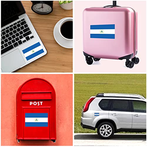 Image of QQSD Nicaragua Flag Sticker Nicaraguan Decal in Multiple Sizes, 3 Pack, 11.7 x 8.3 Inches