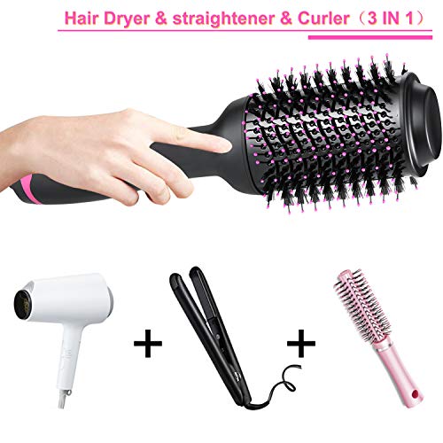 Hair Dryer Brush, Hot Air Brush, Hair Styler for Drying & Straightening & Curling, 3 in 1 Pink Lighter Styler, Hair Dryer & Volumizer - Thumbnail 6