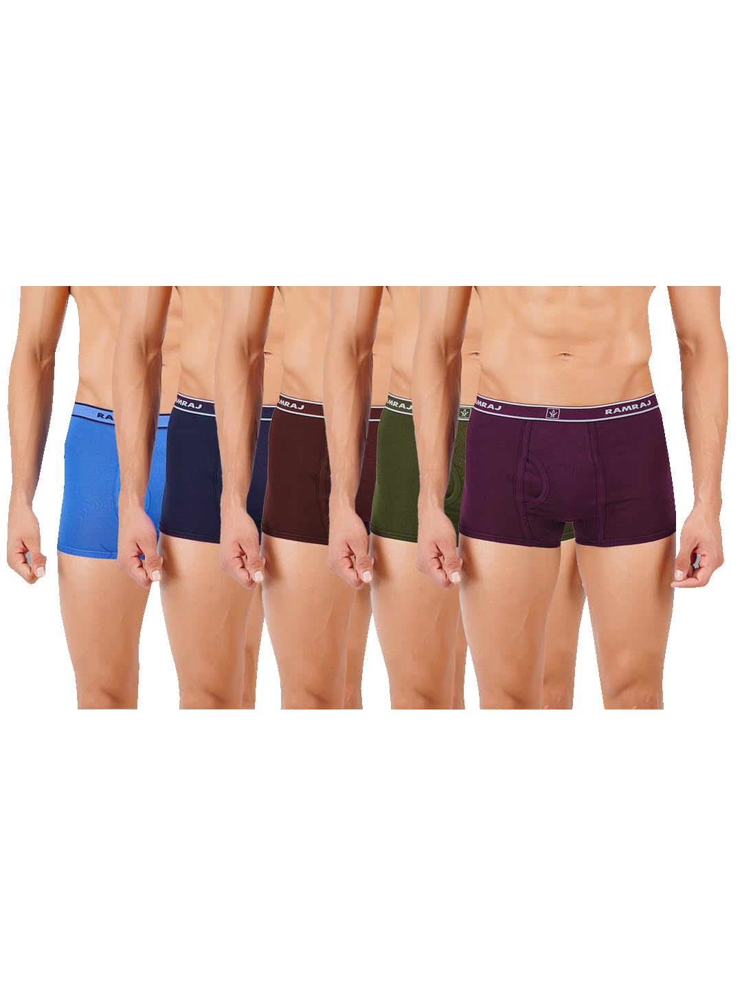 ramraj cotton RAMRAJ Pack of 5 Men's Cotton Trunks – Multicolor, Outer Elastic Waistband Without Pockets-picture-43