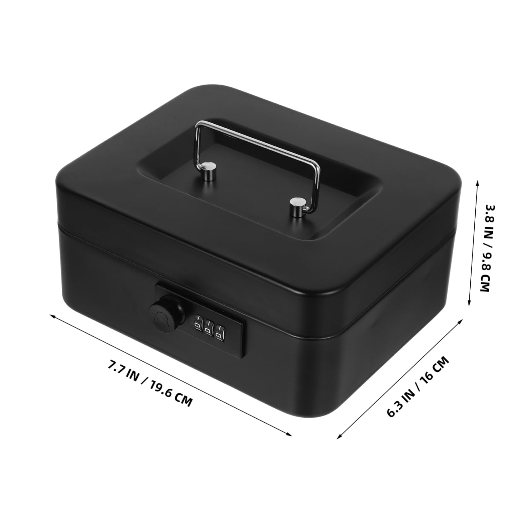 POPETPOP Caja de Dinero con Cerradura Caja de Metal para Escritorio Pequeña con Cerradura para Guardar Joyas el Hogar o Oficina