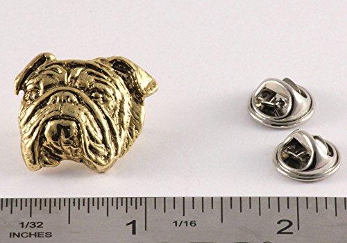 Creative Pewter Designs Gold Plated English Bulldog Head Pin DG0722