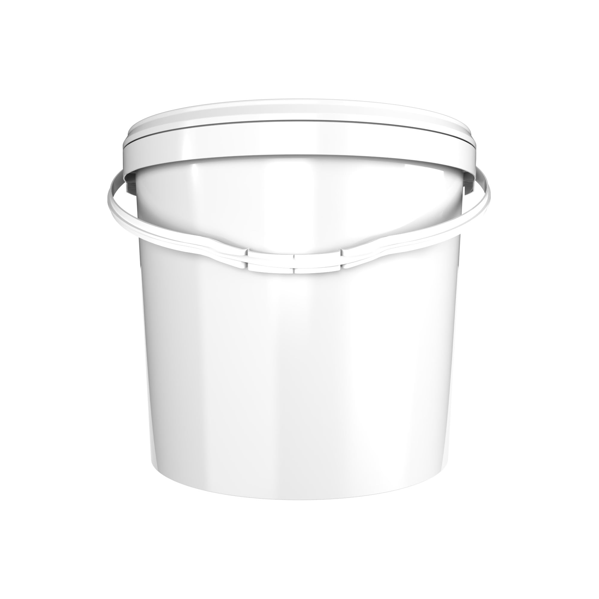 20 Cubos con tapa de 10 l blanco redondo | Cubos de plástico aptos para alimentos, herméticos y estables | Cubos vacíos con asa y tapa adecuados para alimentos, productos químicos, detergente en polvo
