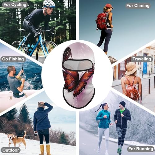 Máscara facial Butterfly para hombres y mujeres, protección solar, transpirable, cubre todo el cráneo para senderismo, ciclismo, running y conducción miniatura 6