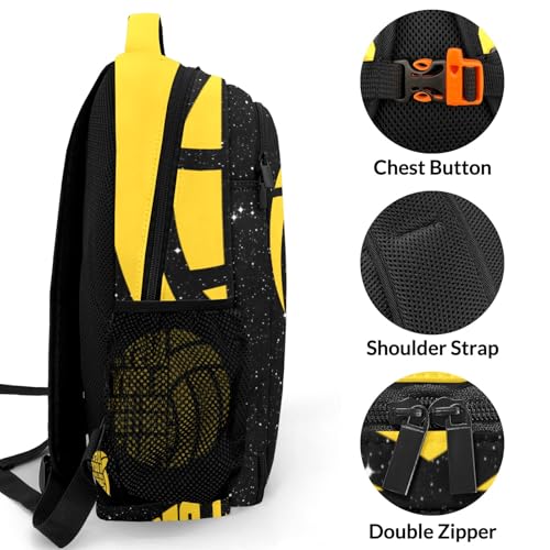 Custom Water Polo Boy Sport Backpack Name Casual Bag Book Pack Daypack for Women Men Camping Hiking Bling Glitter Print3
