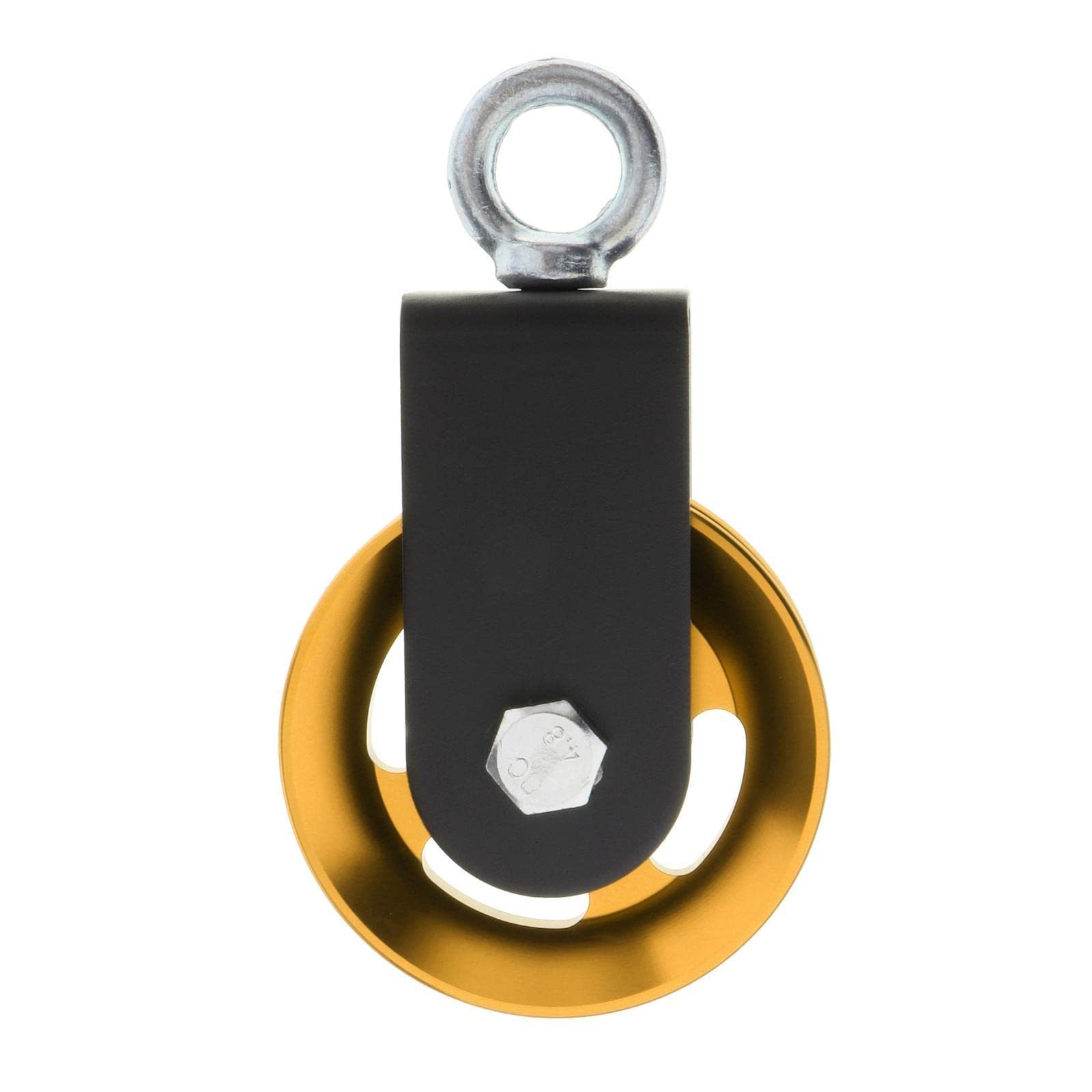ATORSE Solid Pulley Block Gym Equipment Hanging Lifting Rope Fitness Mute Swivel Gold 95mm-image-42