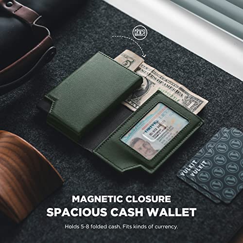VULKIT Men's Wallet Minimalist Pop Up Card Holder RFID Blocking Magnetic Closure Leather Wallet with ID Window for Cash & Credit Cards Up To 11 Cards3