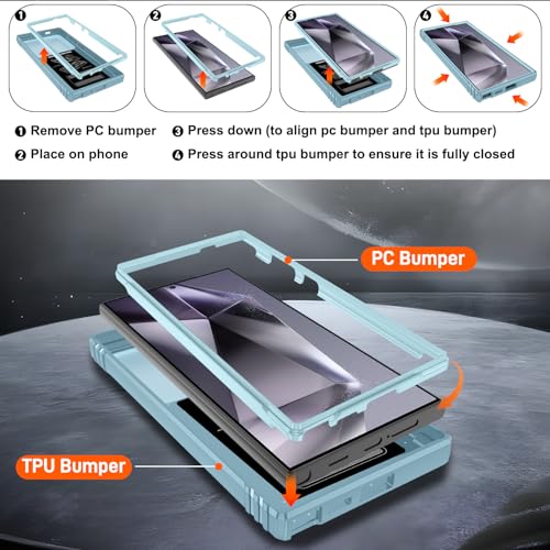 Coque Samsung S24 Ultra de qualité militaire antichoc robuste verte - 4