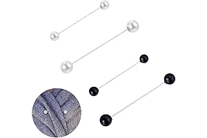 NANI 4Pcs Sweater Shawl Pins Faux Double Pearl Black White Clothing Decoration...