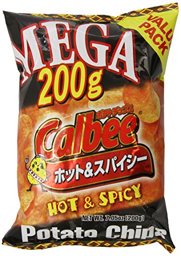 Calbee Mega Potato Chips, Hot & Spicy, 7 oz