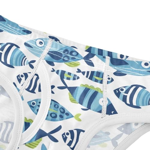 Funny Blue Striped Fishes Boys' Underwear 100% Cotton Boys' Briefs Soft Toddler Underwear4