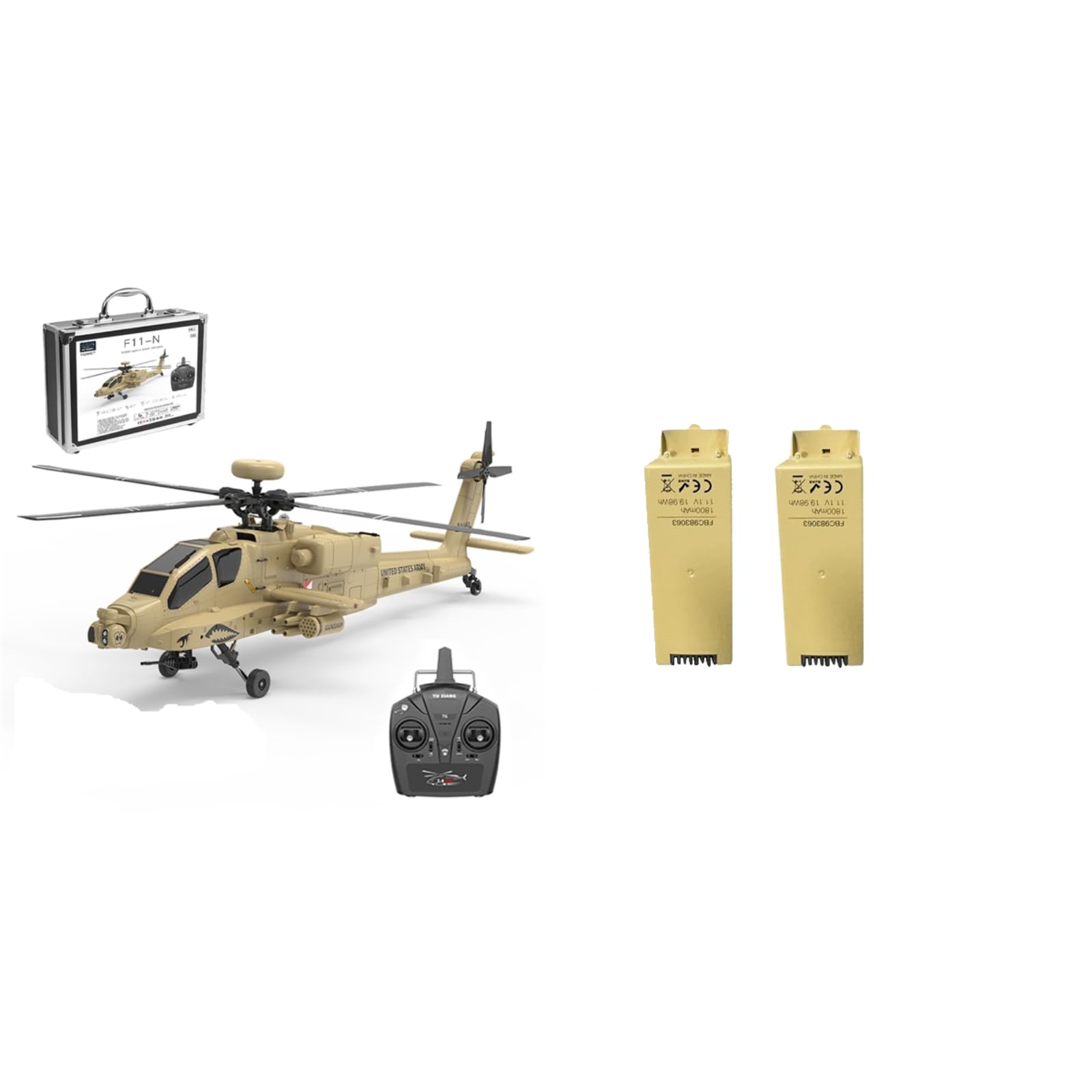 YU Xiang F11-N AH64 - Helicóptero teledirigido (escala 1:32, 2,4