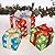 Set of 3 Christmas Lighted Gift Boxes, 60 LED Lights Up Decoration with Plug, Christmas Tree Skirt Ornament, Three Colors Present Boxes for X-MAS Holiday Party