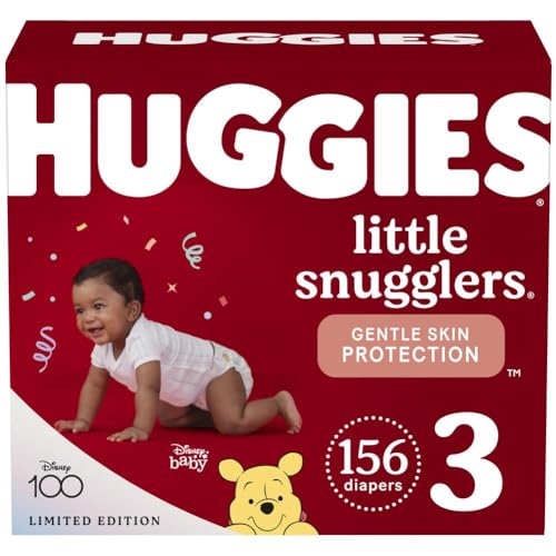 Image of Huggies Size 3 Diapers, Little Snugglers Baby Diapers, Size 3 (16-28 lbs), 156 Count