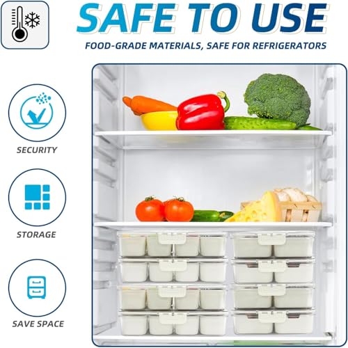 Image of Divided Veggie Tray with Lid and Handle 8 Compartment Serving Tray with Dividers Portable Travel Snack Containers Stackable Box Charcuterie Container for Fruit,Vegetable,Salad (8 Grid - 1 PC)