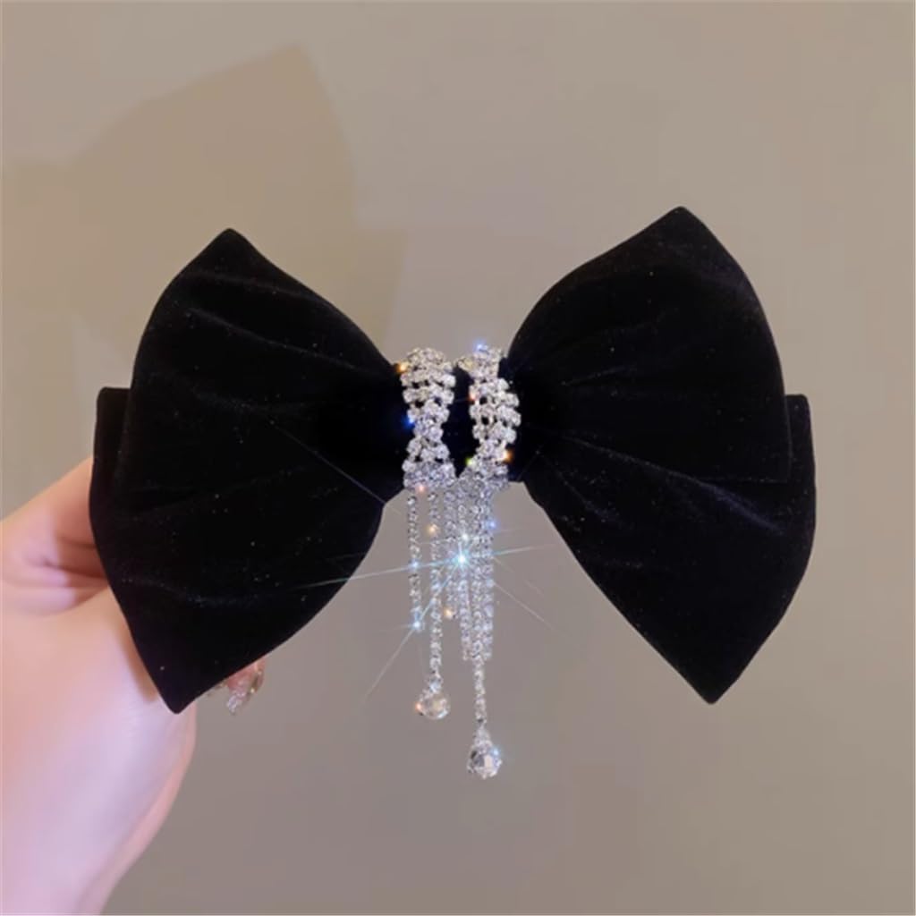Diamonds tassel red headdress hair clips back of spring clip hairpin accessories