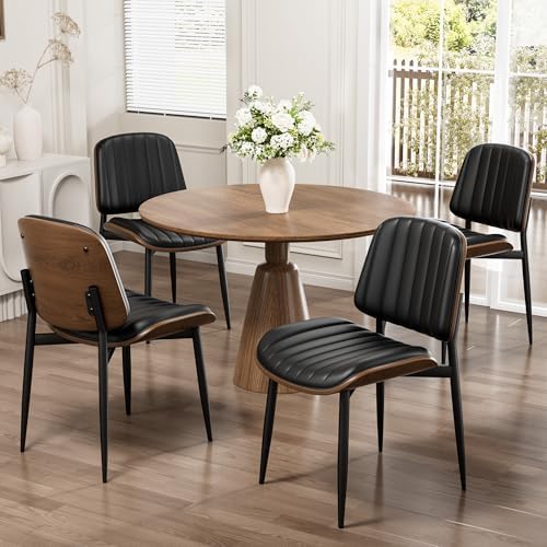 Dining Chairs Set of 4, Mid-Century Modern Upholstered PU Leather...