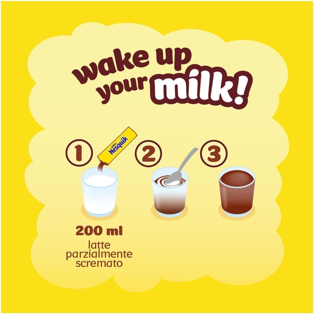 BOISSON CHOCOLAT CACAO NESQUIK FABRIQUÉE PAR NESTLE EU CONSERVATION LONGUE (60 Sachets x 13.5g)