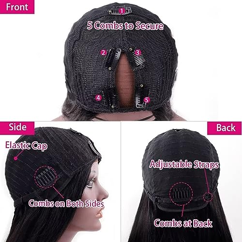 SUFEEY Parrucca donna capelli veri umani seta 28