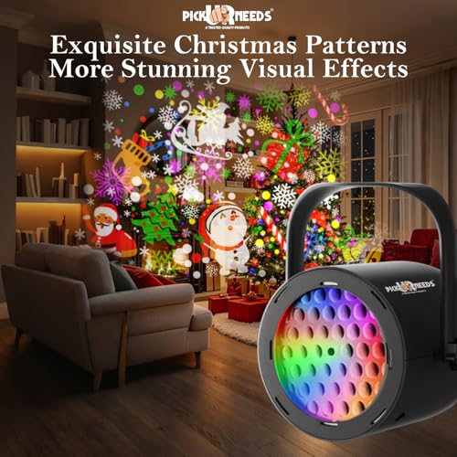 Image of Pick Ur Needs Christmas LED Projection Lamp with 16 Pattern Rotating Effects Indoor Outdoor Decorative Light for Festival, Party, Xmas Tree & Home Decor | Waterproof Disco Projection Light