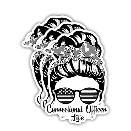Image of SODAVA Correctional Officer Sticker Pack, Set of 3 Vinyl Decals for Laptop Water Bottle Car Window, Corrections Staff Appreciation Gift, Retirement Keepsake for Prison Officer, Waterproof 3 Inch