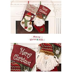 Christmas Stockings,Set of 2 Santa Claus and Snowman,Family Holiday Christmas Party Decorations Christmas StockingsSet of 2 Santa Claus and SnowmanFamily Holiday Christmas Party Decorations