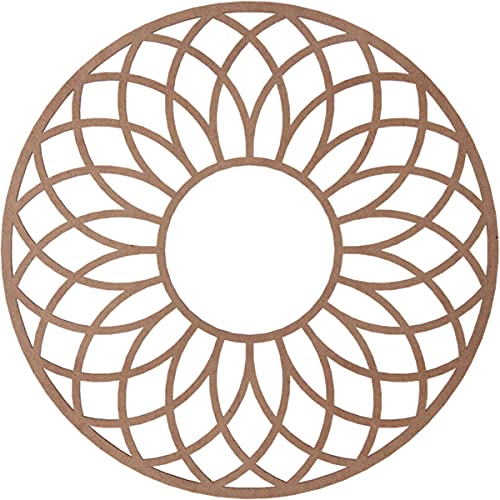 Image of Ekena Millwork 18 inchOD x 6 1 /8 inchID x 3 /8 inchT Cannes Wood Fretwork Pierced Ceiling Medallion, Wood (Paint Grade)
