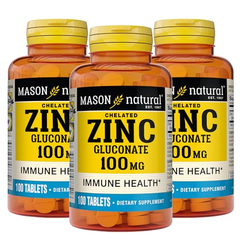 Mason Natural Zinc 100mg, 100ct, 3 bottles