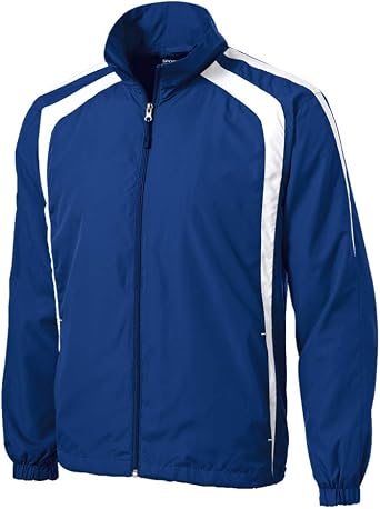 A&E Designs Upscale Mens Athletic Lightweight Colorblock Raglan Jacket - True Royal/White