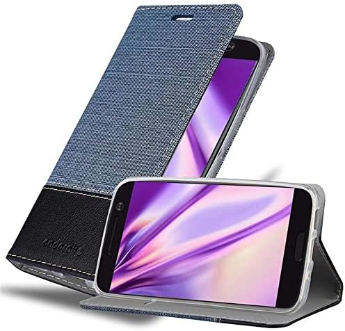 Cadorabo Book Case Compatible with HTC 10 (One M10) in Dark Blue Black - with Magnetic Closure, Stand Function and Card Slot - Wallet Etui Cover Pouch PU Leather Flip