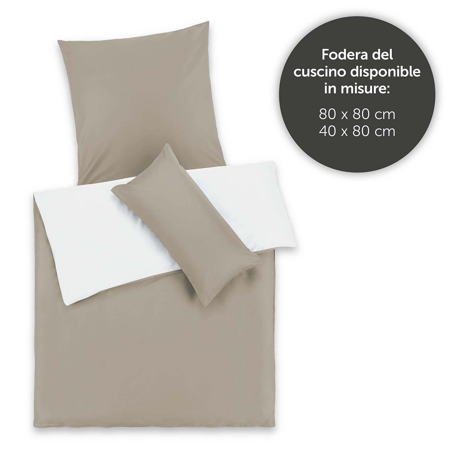 Blumtal Biancheria da Letto con Design Reversibile da 200x200 cm incl. Federe 50x80 cm - Lenzuola invernali in microfibra extra morbida certificate Oeko-Tex, 3 pezzi, Taupe/Bianco