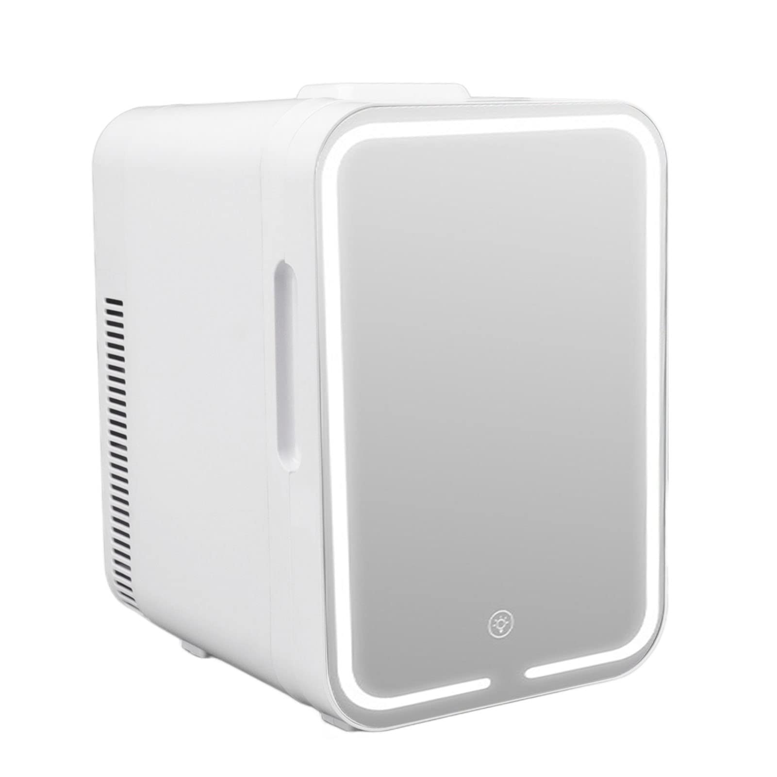 Asixxsix Mini Makeup Fridge, Mirrored Beauty Fridge with LED Lighting,10L Portable Skincare Fridge with Cooler & Warmer, Mini Fridge for Bedroom, Car, Office, Travel (US Plug 110V)