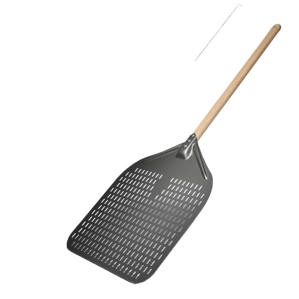 Pala Per Pizza Pala for pizza rettangolare forata in alluminio anodizzato duro da 12/13/14 pollici con manico in legno(14inch 93cm)