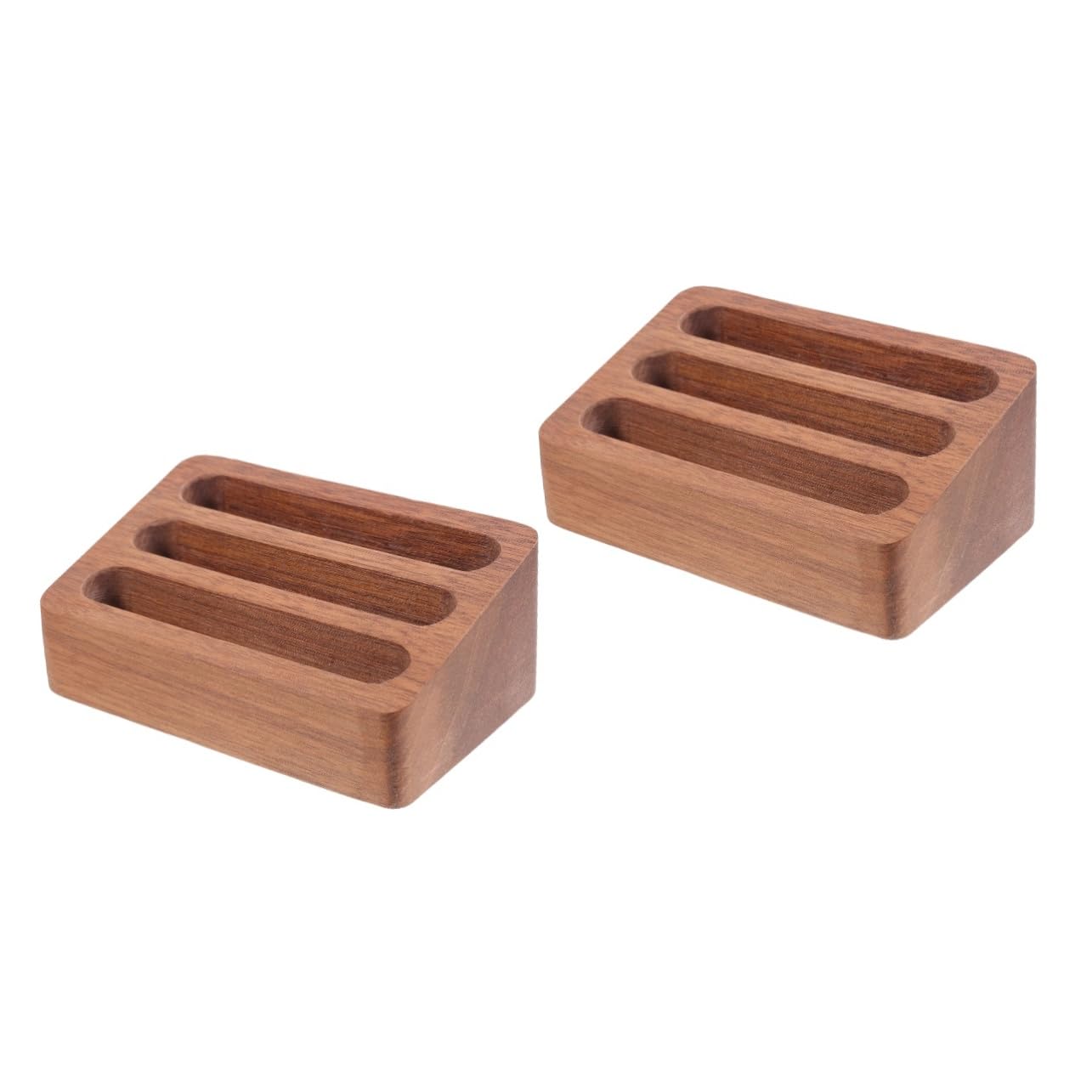 2 Piezas Tarjetero De Madera Arriba Titular Del Nombre Expositor De Tarjetas De Visita Soportes Superficie De La Mesa Pararse Refuerzo Titular De Múltiples Tarjetas De Visita Juego