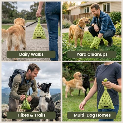 Image of Pogi's Poop Bags - Large, Leak-Proof Dog Waste Bags for Yard or Home Use, Unscented (Single Roll, 500-Count) (Pack of 2)