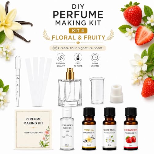 Image of Brindya DIY Perfume Making Kit - Create Your Own Signature Fragrance | 30ml Perfume Spray Bottle | Premium Fragrance Oil Set | Complete Perfume Crafting (Vanilla+White Musk+Starwberry)