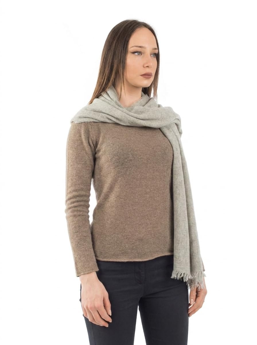 Dalle Piane Cashmere Damen Pashmina 100% Kaschmir | Leichtes Schultertuch für Hochzeit und Reisen, 70x200 cm, Frühling, Sommer und Abend, Geschenk für Sie, Made in Italy