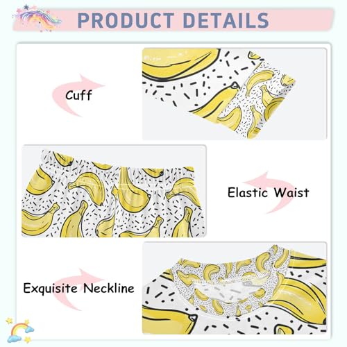 senya Simple Line Yellow Banana Pajamas Set Long Sleeve Soft Cotton Sleepwear 2 Piece4
