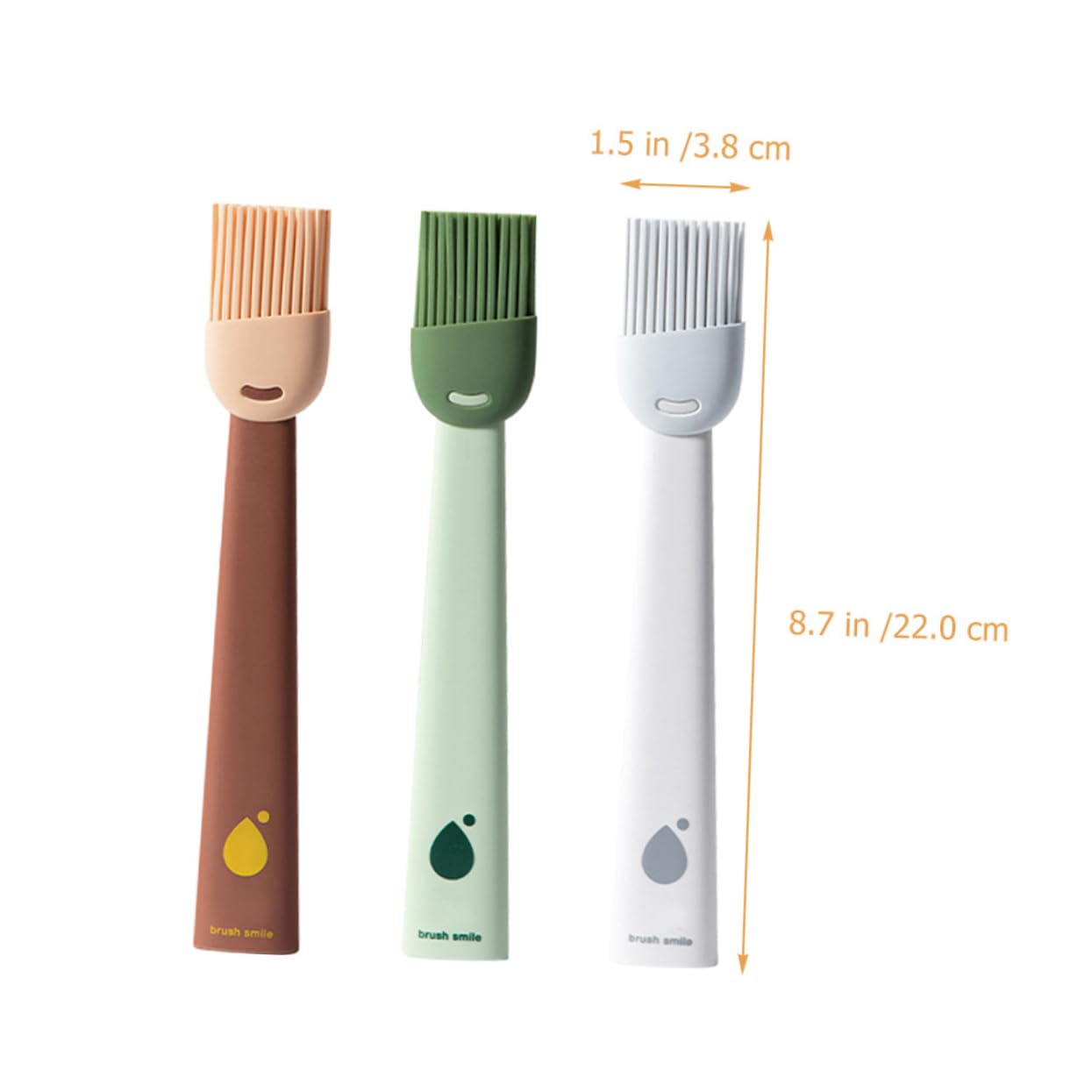 INOOMP 3Pcs Silicone Basting Brush Heat Resistant Kitchen Tool for Bbq Grilling Baking Ergonomic Handle Easy to Clean for Oil Sauce Marinade Applications
