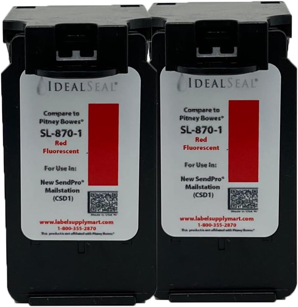 - IDEALSEAL Replacement Postage Ink Cartridge for SL-870-1 Red Ink Cartridge for New SendPro Mailstation (CSD1) (2 Pack)