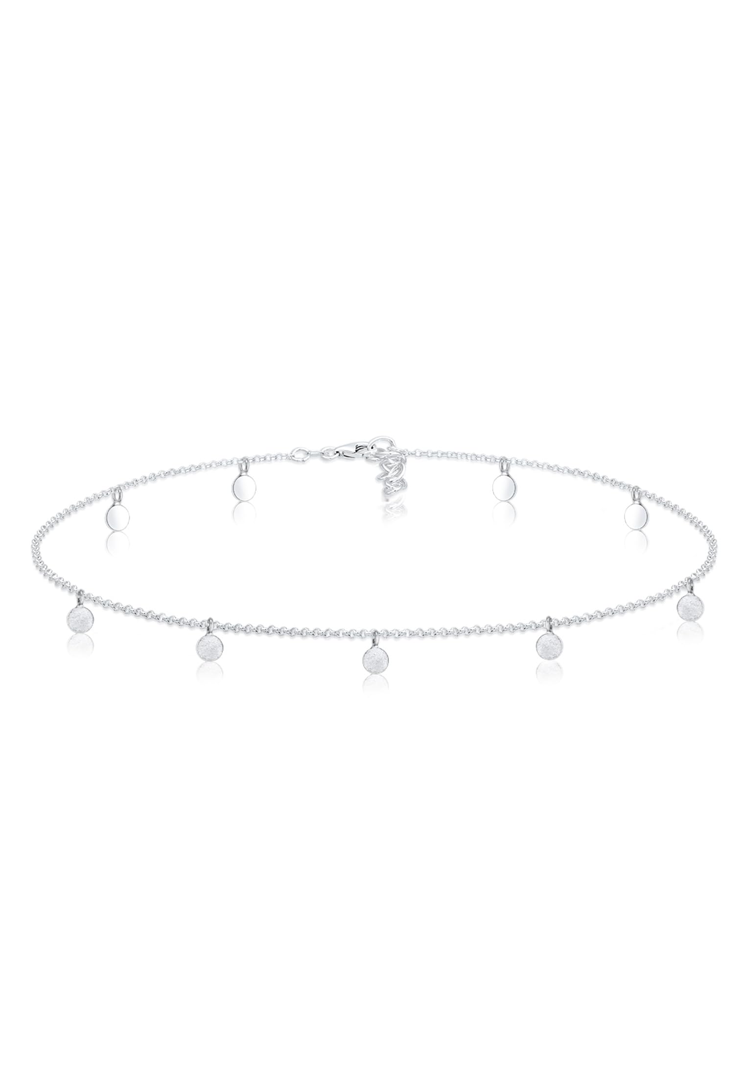 Elli Necklace Women Choker Coin Pendant Matt in 925 Sterling Silver