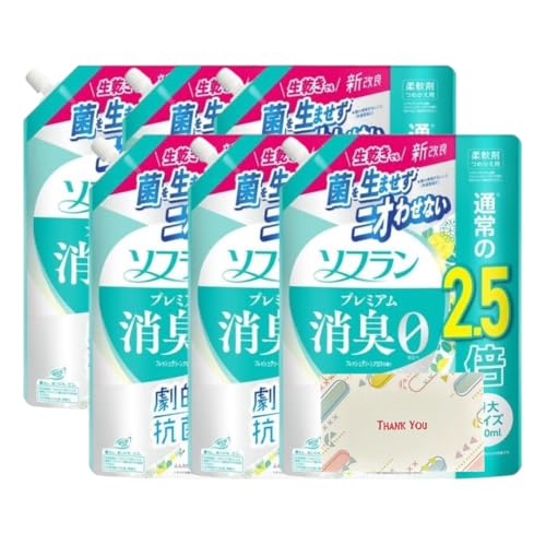 ライオン ソフラン プレミアム消臭 フレッシュグリーンアロマの香り 本体 950ml 6個セット 柔軟剤 +Kunutonnオリジナルロゴ入りeおまけ付