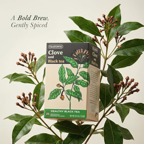 Image of Life Plus Style Gourmet Tea Town Clove and Black Tea 25 Individually Wrapped Tea Bags Aromatic Herbal Black Tea with Clove for a Warm Rich Flavor and Everyday Wellness