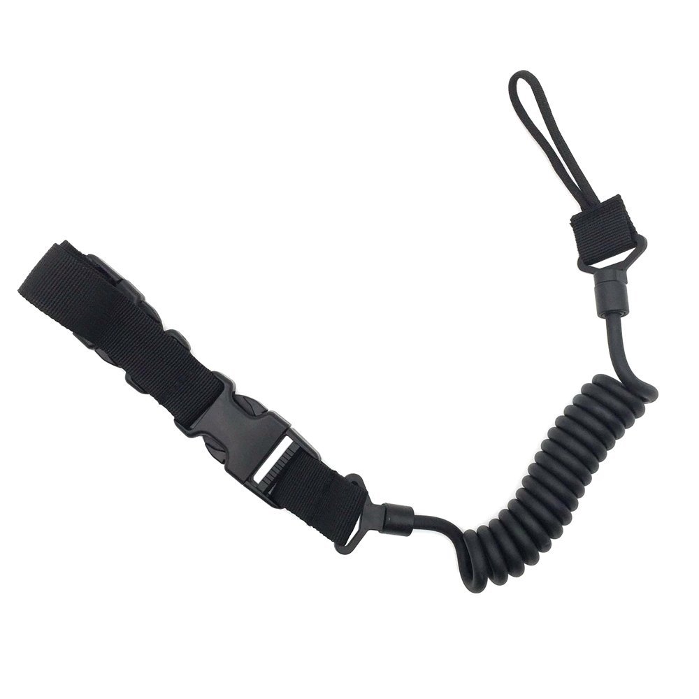 JINJULI Tactical Pistol Lanyard Sling Elastic Handgun Secure Spring Retention Rope Sling