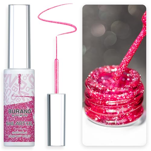 Esmalte de uñas gel holográfico BURANO con pincel, 8 ml