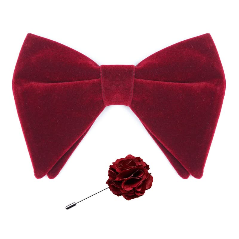 Mens Oversize Double Suede Velvet Bow Tie For Men-image-24