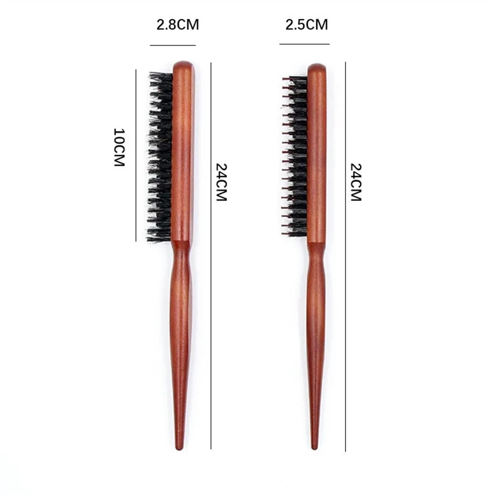 Salon Necken Zurück Haar DIY Pinsel Wildschwein Borsten Holz Slim Line Kamm Haarbürste Verlängerung Friseur Professionelle Styling Werkzeuge (Size : 02)