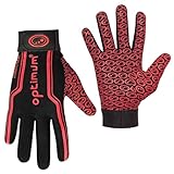 Optimum Velocity Guantes de Rugby Senior, Unisex Adulto, Negro/Rojo, XL
