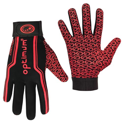 Optimum Thermal Velocity Sports Gloves All-Weather Elite Performance Grip Unrestricted Hand Movement Easy Fasten Strap & Insulated Warmth for Cold Weather Confidence - M Black/Red
