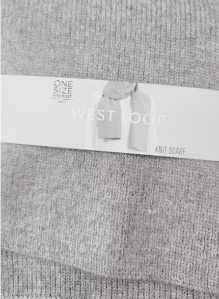 West Loop Knit Scarf, Grey, Fits Most One Size3